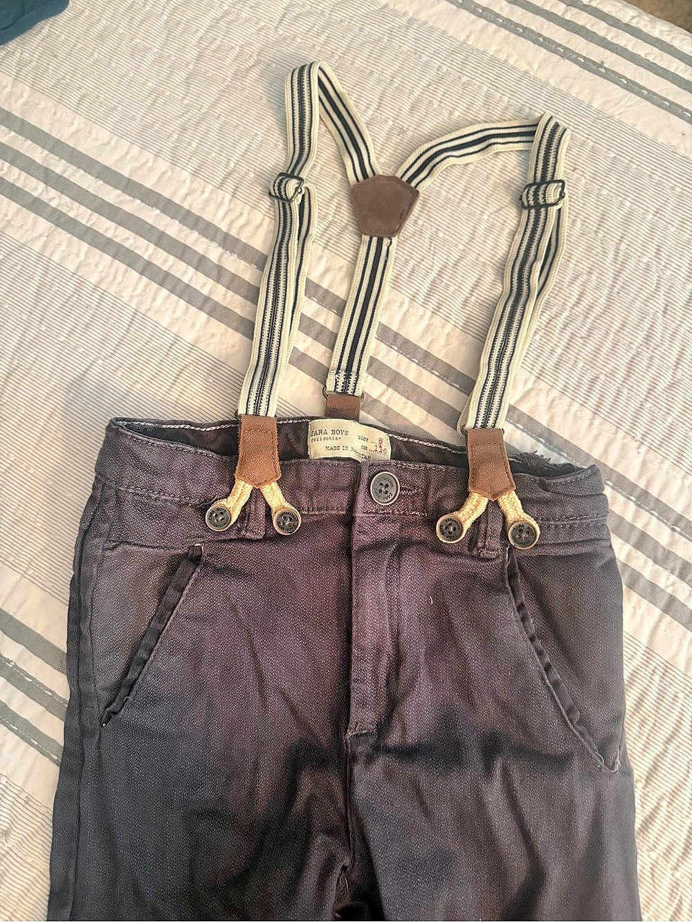 Zara Boys Formal Pants with Suspenders Size 6
